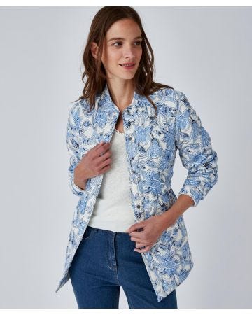 Veste ceinturée surpiqûres fantaisie