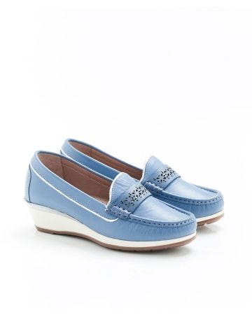 Mocassins compensés, détails irisés