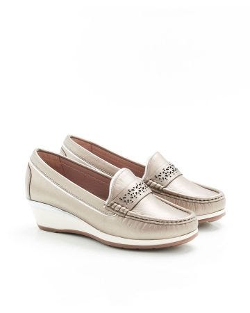 Mocassins compensés, détails irisés