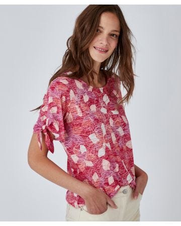Tee-shirt imprimé dévoré à nouettes