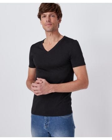 T-shirt col V, maille jersey Climatyl