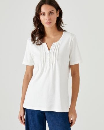 T-shirt fine côte pur coton