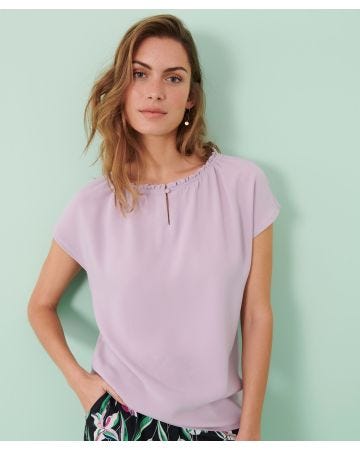 Tee-shirt bi-matière à volants
