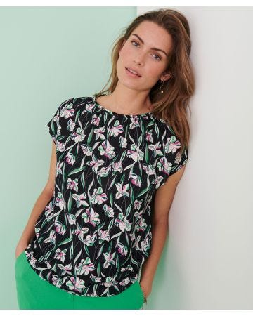 Tee-shirt bi-matière à volants