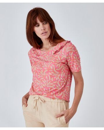 Tee-shirt volanté manches courtes