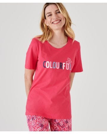T-shirt de pyjama maille jersey pur coton peigné