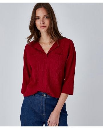 Blouse crêpe manches aux coudes