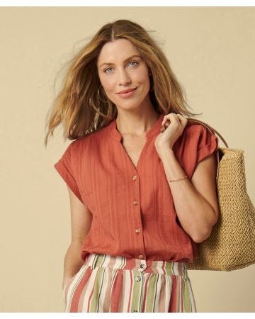 Chemisier coton jacquard