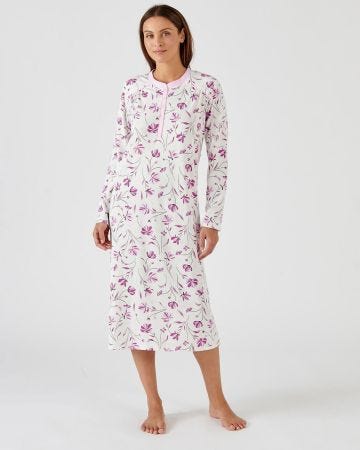 Chemise de nuit avec chauffe-épaules maille jersey Thermolactyl