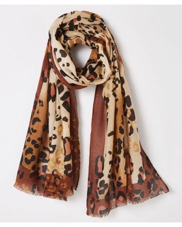 Foulard acrylique imprimé léopard