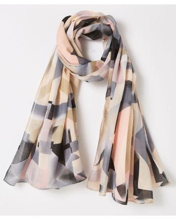 Foulard voile imprimé graphique