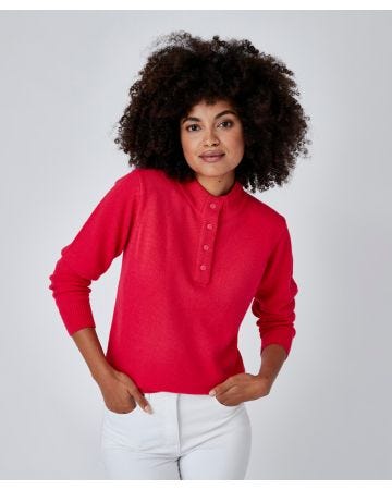 Pull col montant boutonné