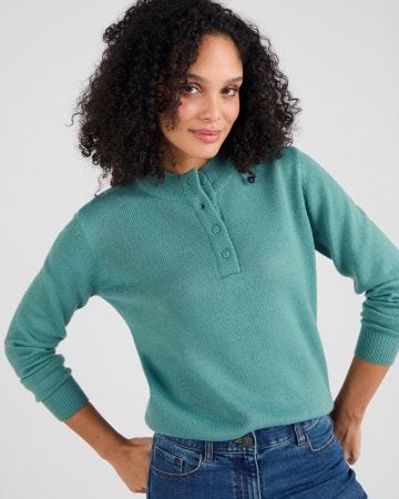 Pull col montant boutonné