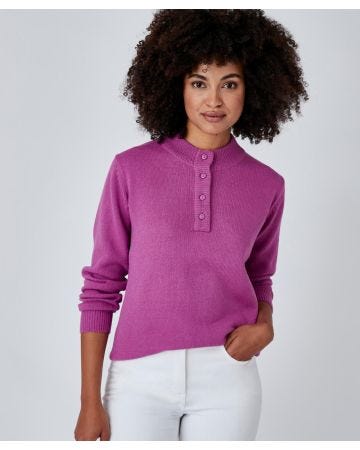 Pull col montant boutonné