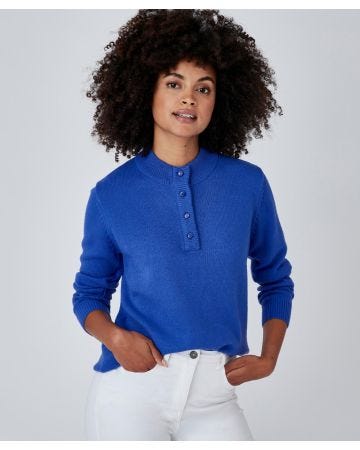 Pull col montant boutonné