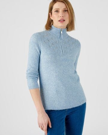 Pull col zippé mélange alpaga