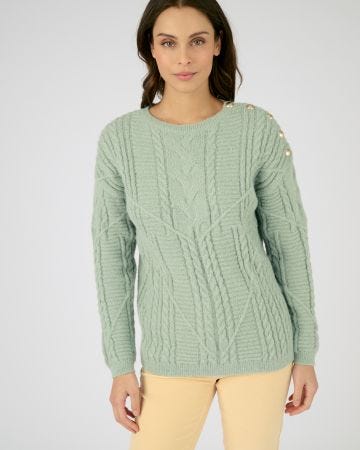 Pull chaud à torsades et boutons Thermolactyl