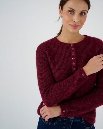 Pull maille perlée mélange alpaga