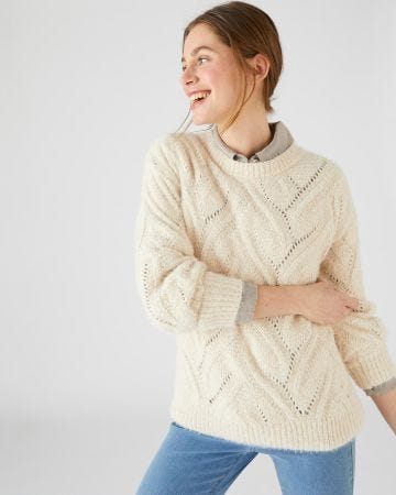 Pull maille poilue