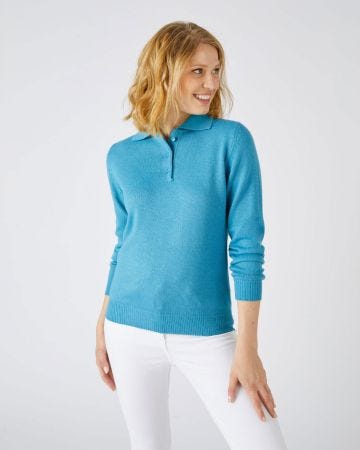 Pull col polo manches longues
