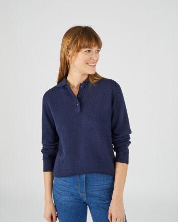Pull col polo manches longues