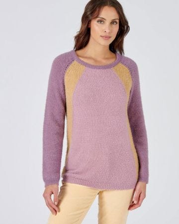 Pull maille effet colorblock