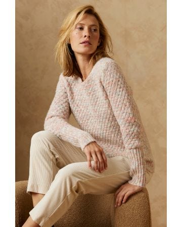 Pull maille multicolore