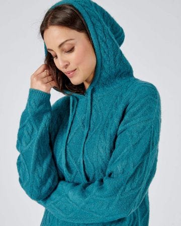 Pull maille torsadée à capuche Thermolactyl
