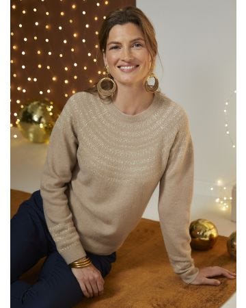 Pull jacquard brillant