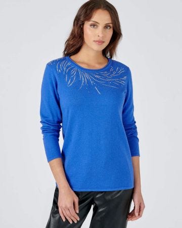 Pull maille fine à strass