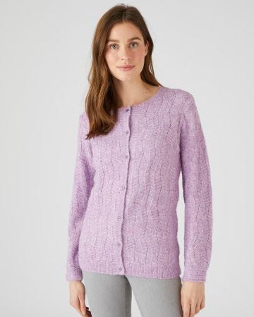 Cardigan maille fantaisie et mélange alpaga