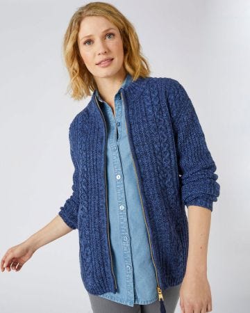 Cardigan en maille perlée et torsadée Thermolactyl