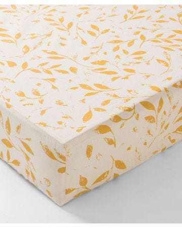 Drap-housse imprimé micro-motifs feuillage