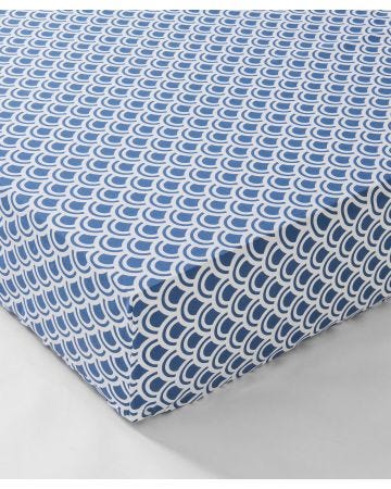 Drap-housse imprimé micro-motifs Azul