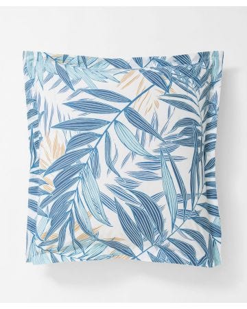 Taie d'oreiller imprimé feuilles de palmier Azul
