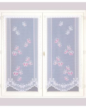 Paire de vitrages en pointe Papillons