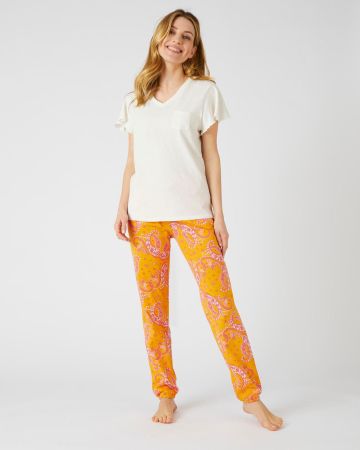 Pantalon de pyjama maille jersey coton peigné