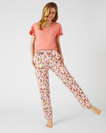 Pantalon de pyjama imprimé en lin majoritaire Climatyl