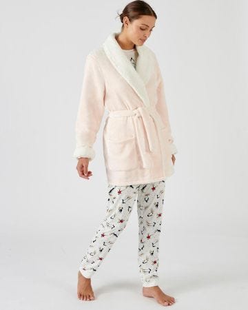 Robe de chambre courte maille moelleuse Thermolactyl