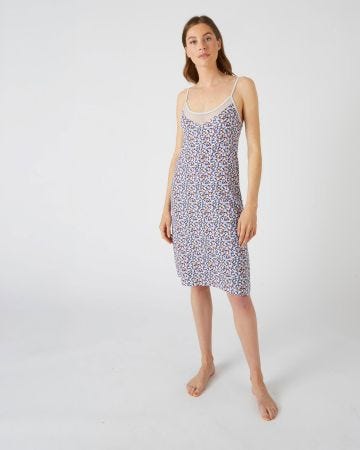 Chemise de nuit à bretelles maille jersey modal souple