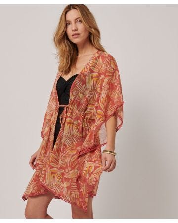 Kaftan noir ou imprimé en voile