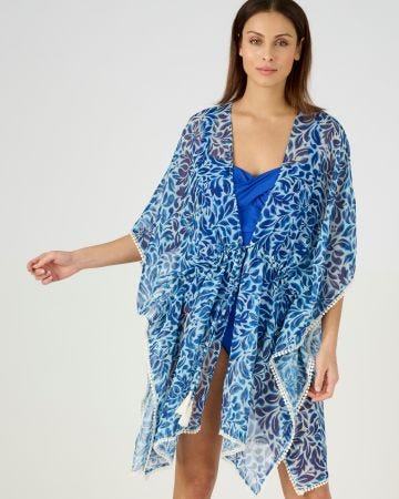 Kaftan noir ou imprimé en voile