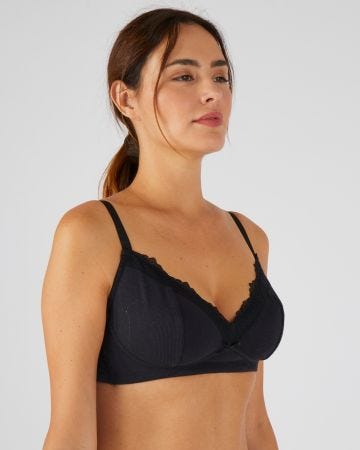 Soutien-gorge dentelle sans armatures coton biologique*