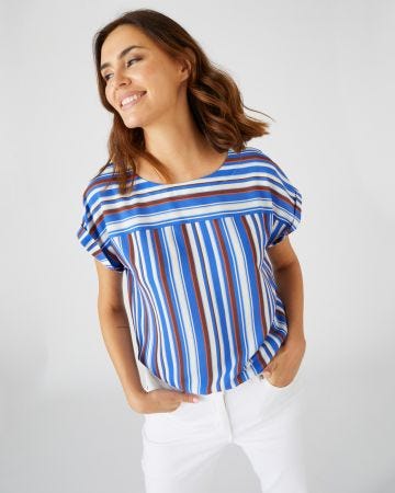 Blouse crêpe rayée