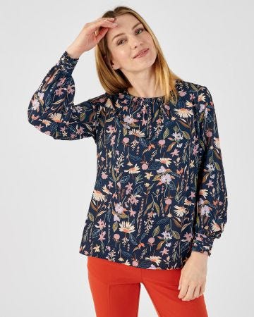 Blouse fleurie en crêpe léger