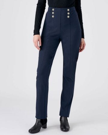 Pantalon à effet pont maille milano