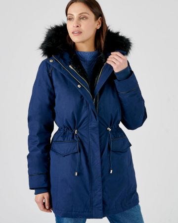 Parka 3 en 1 chaude doublée Thermolactyl + gilet imitation fourrure