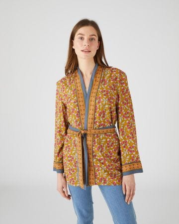 Kimono imprimé à ceinture
