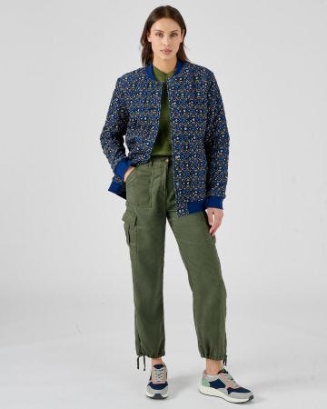 Veste matelassée imprimé velours