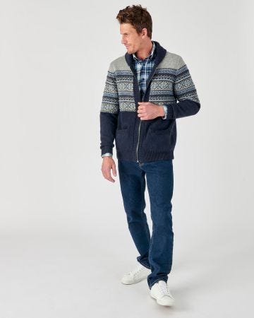 Gilet zippé maille jacquard